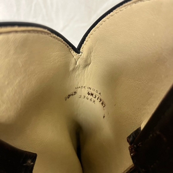 Classic Black Leather Cowboy Boots 10.5 D made in usa unlabeled - Picture 5 of 6